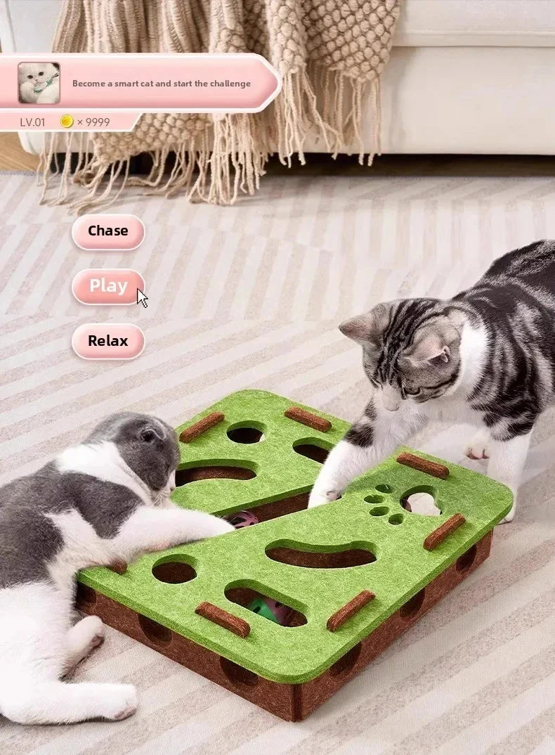 Puzzle Cat Toy Box With Ball Suede Felt Indoor Cat Exercise Entertainment Eco Friendly Gift 2026 TikTok Viral