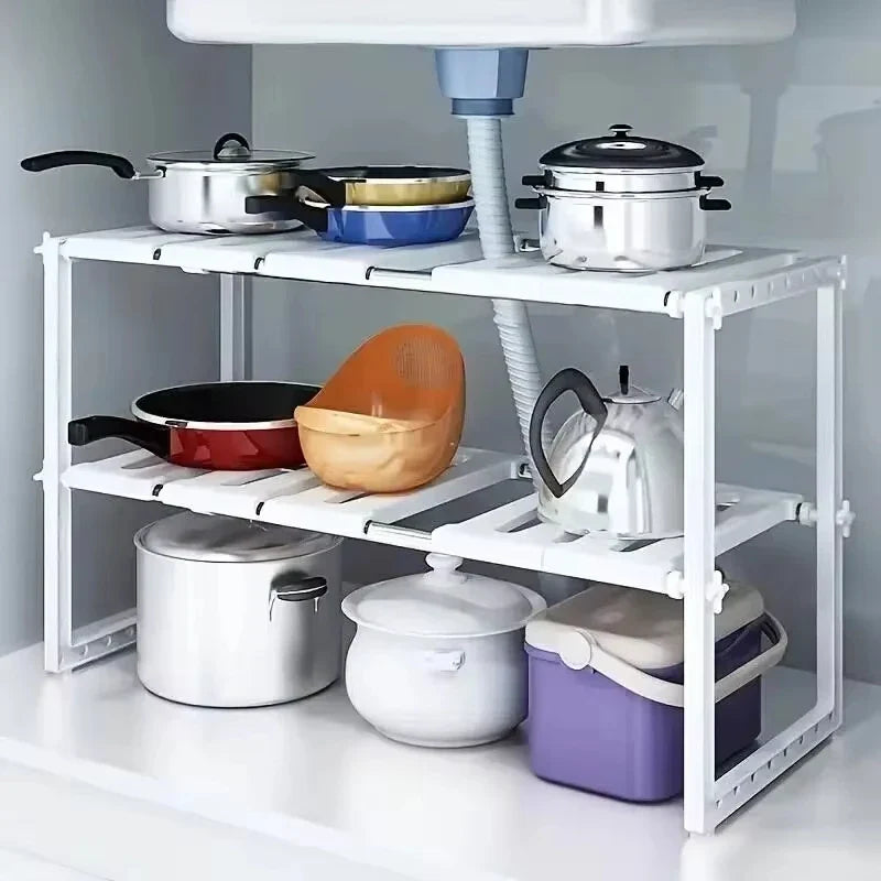 Stackable Sink Organizer Shelves - Household Organizers for Kitchen & Bathroom Storage Solutions