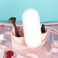 Makeup Organizer Box with LED Light Mirror - Travel-Friendly Travel Makeup Case for Cosmetics Storage