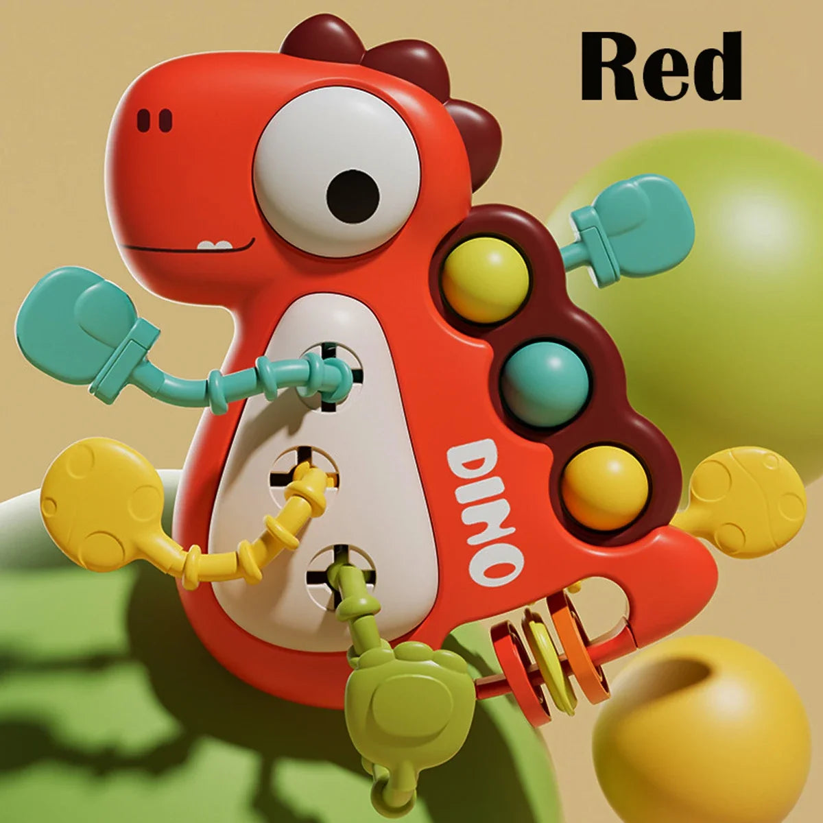 Dinosaur Montessori Pull Toy Newborn Sensory Toys Teether