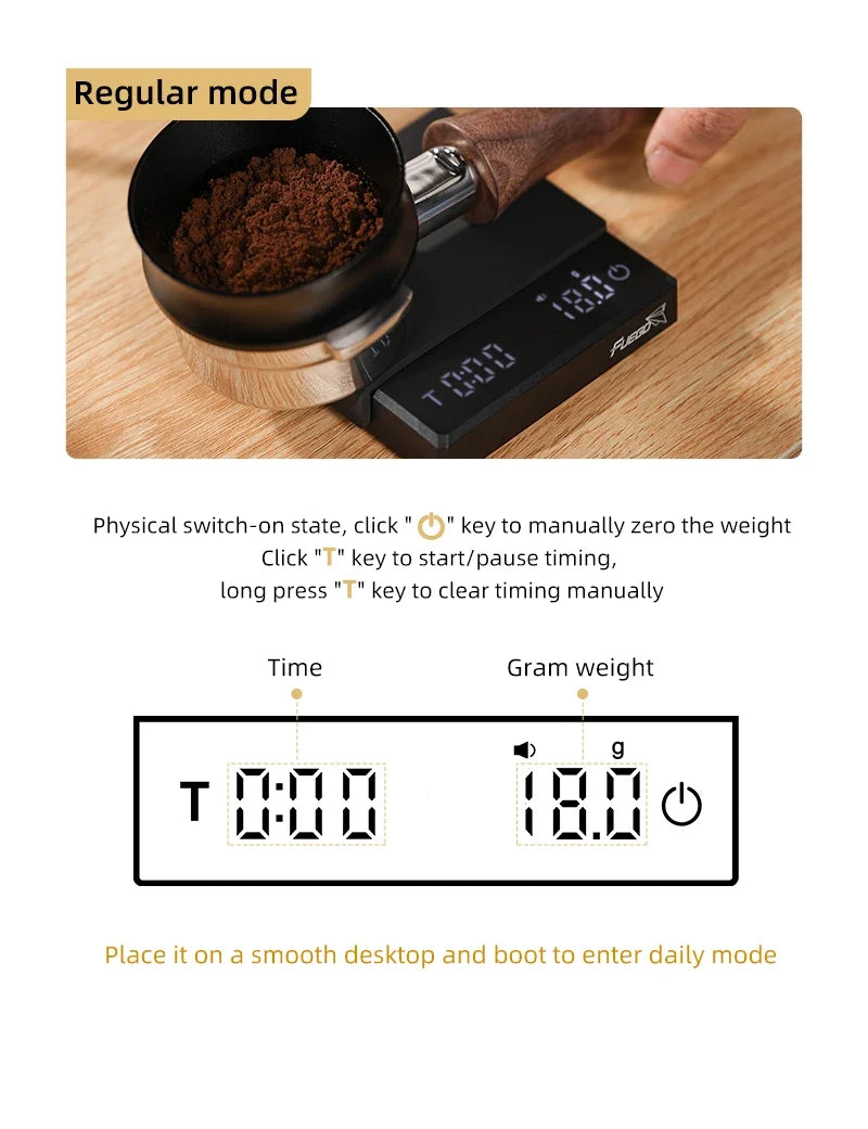 Coffee Scale Battery-Powered Digital 0.1g Accurate With Timer