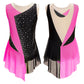 girls' Stretchy leotard - rhinestone mesh yoke, sleeveless, polyester, nylon, elastane, for lyrical dance performance