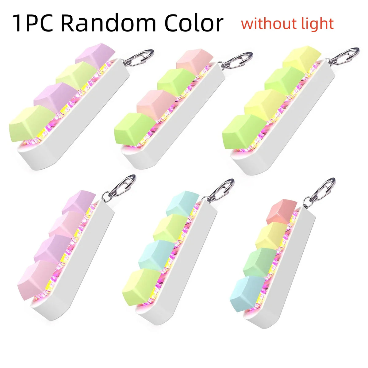 Fidget Keyboard Toy LED Keychain 4 In 1 Stress Relief