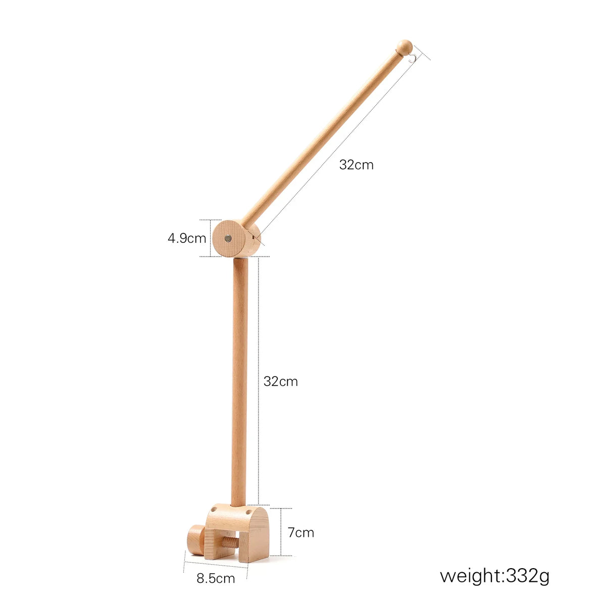 Crib Wooden Mobile Bracket Newborn Sensory Toys Soothing