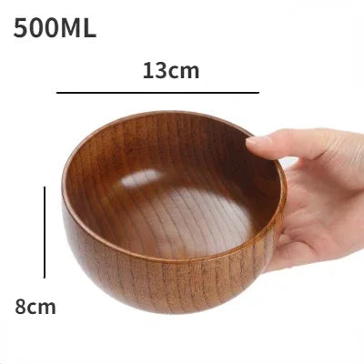 Wood Jujube Soup Bowls Solid Wooden Japanese Bowls