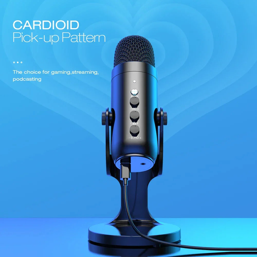 Condenser USB Microphone Desktop Mic For Streaming Podcast