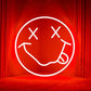 Neon LED Sign 35cm USB Powered Smile Face Wall Hanging Night Light Bedroom Decor Fall 2025 Gift
