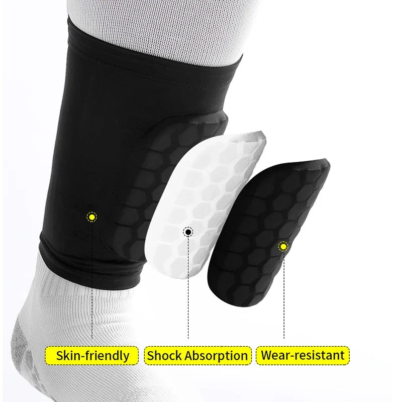 Football Shin Guard Sleeve Covers - Light Elastic Protective Leg Sleeves for Men Women and Teens