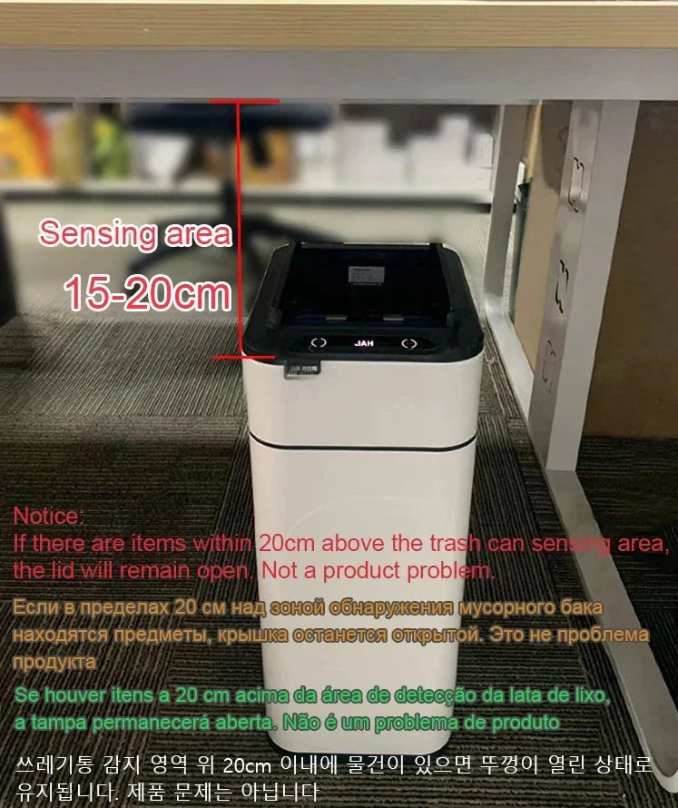 Can Trash 20L Stainless Steel Sensor Kitchen Bin Hands Free