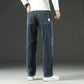 Men’s Stretchy Jeans - Wide Leg, Cotton, Business Casual