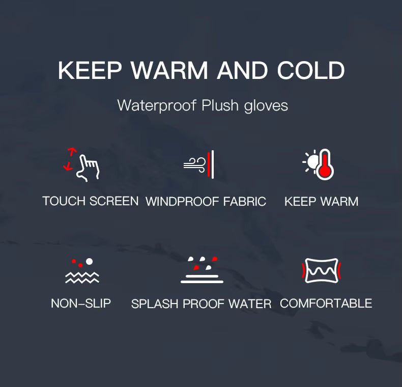 Windproof & Water-Resistant, Anti-Slip Unisex Gloves for Cycling and Cold Weather – Winter Thermal Touchscreen Gloves