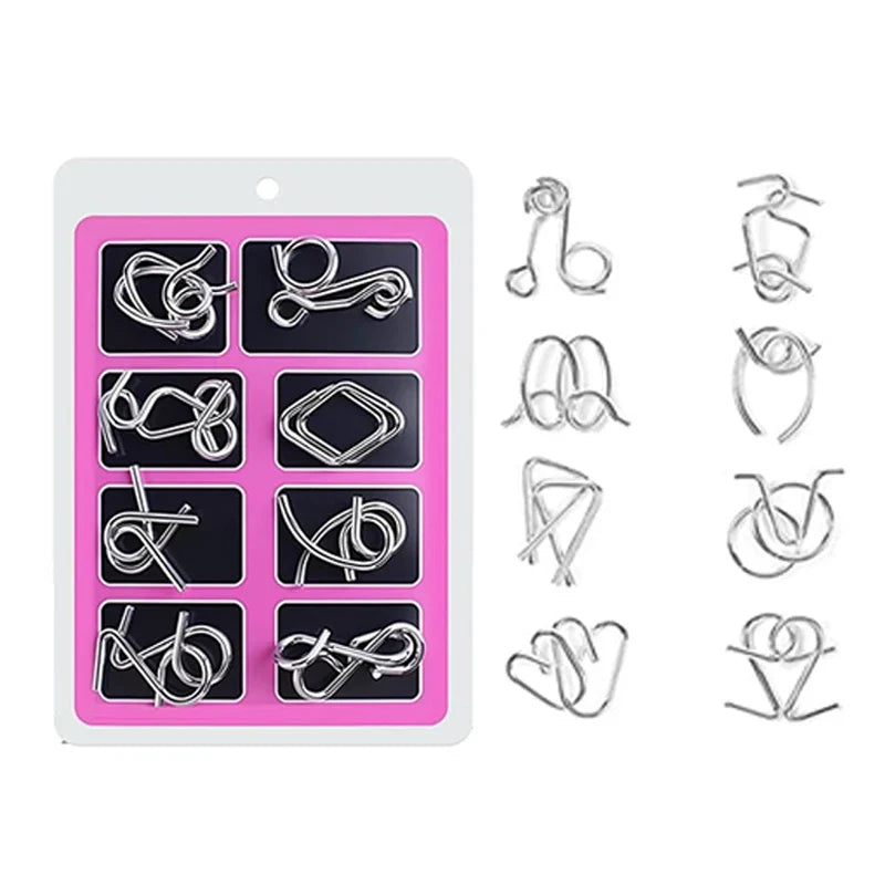 IQ Mind Challenge 3D Disentanglement Educational Toy 2026 – Metal Brain Teaser Wire Ring Puzzle Kit