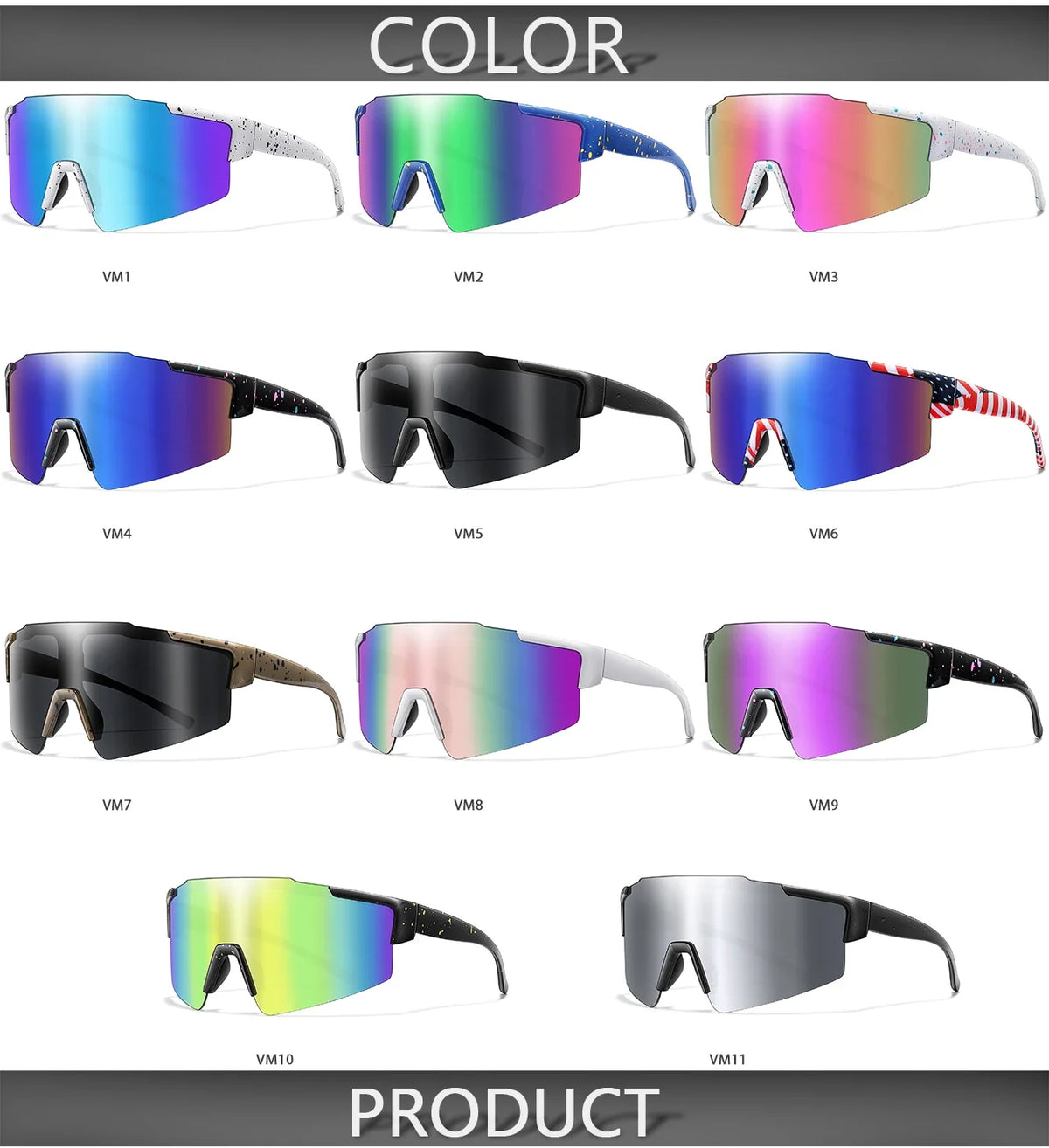 UV400 polycarbonate lenses, cycling, running, fishing – Light unisex sports sunglasses
