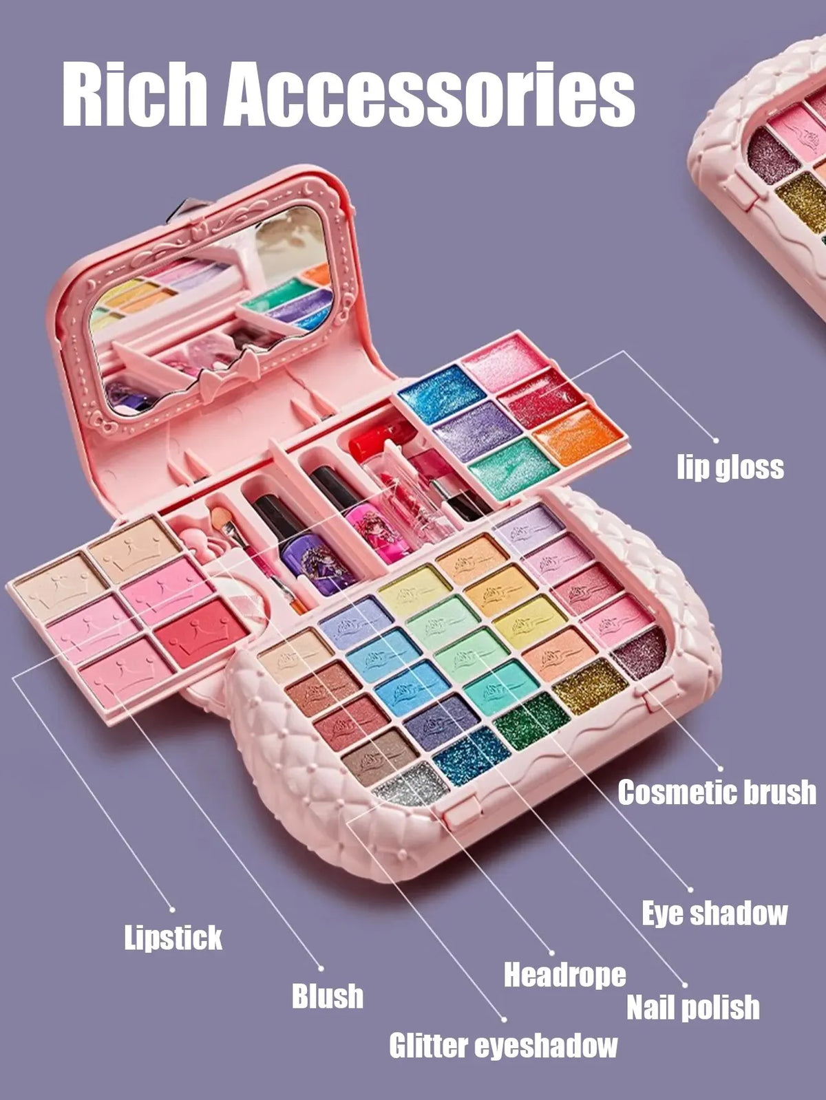 Kids Makeup Kit Washable Non-Toxic Pretend Play Cosmetic Kit Viral Fall 2025 Gift