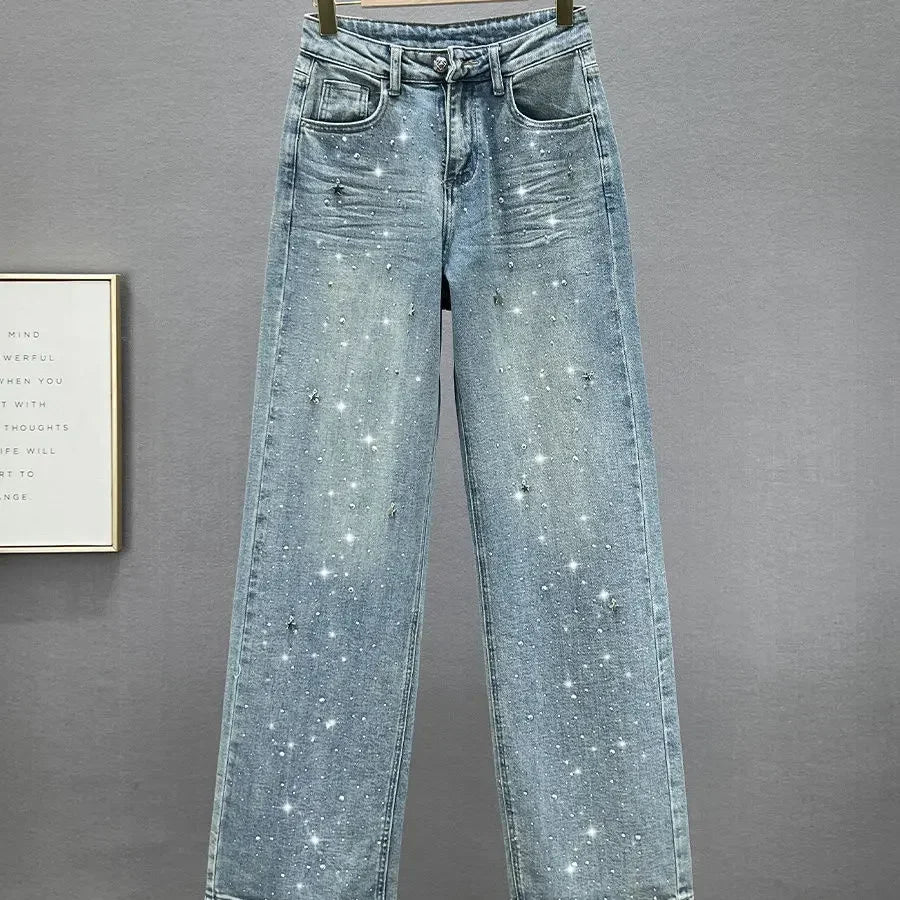 Variant image for Loose Fit Casual Pants for Women in Blue, Breathable Cotton Polyester, Everyday Comfort Trousers-1