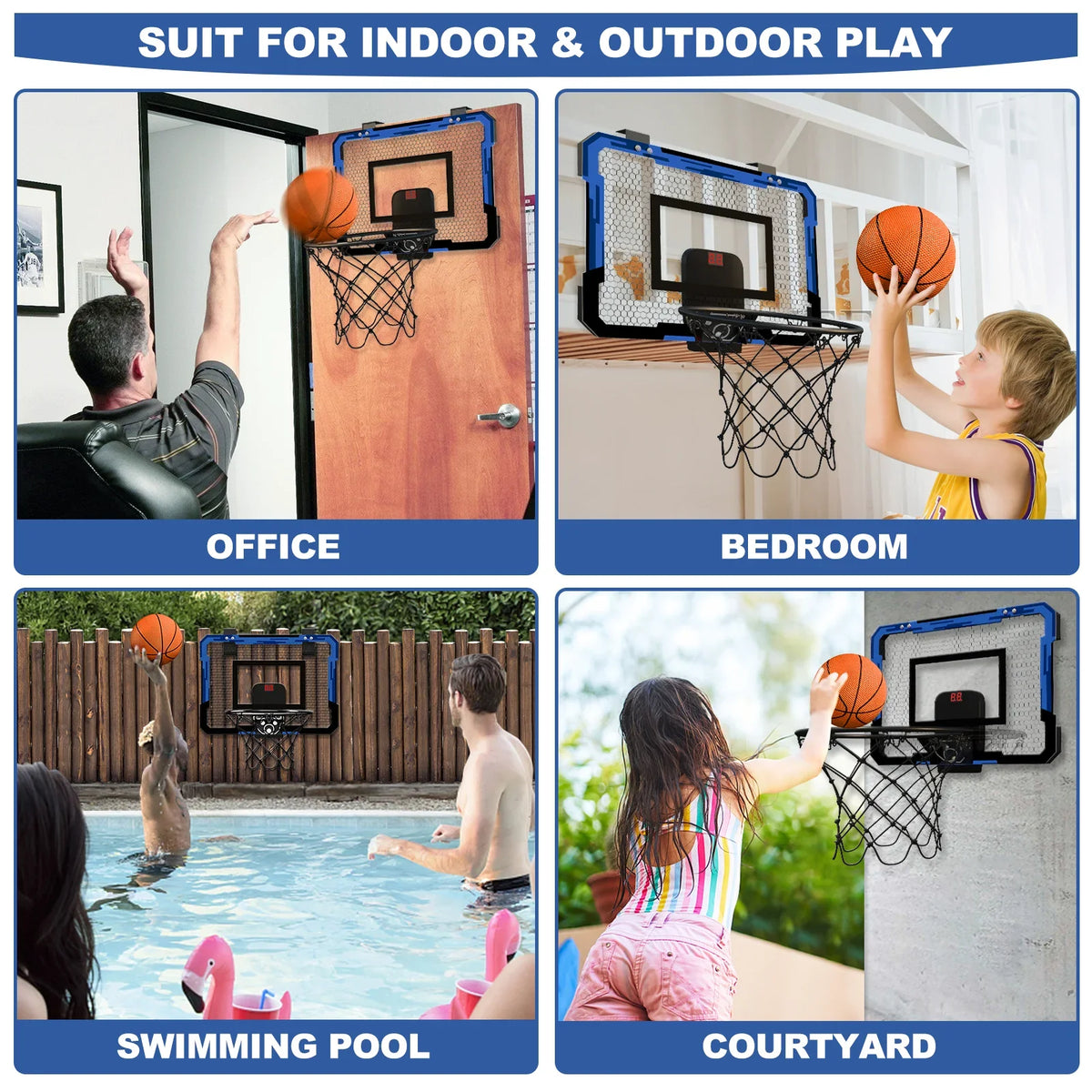 Basketball Hoop For Kids Wall Mounted Mini Backboard Kit Indoor Outdoor Play Back To School 2026 Gift