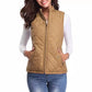 Light Women Quilted Vest - Stand Collar Cotton Winter