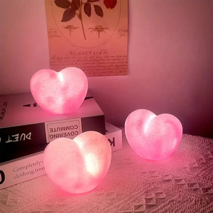 3D Unique Heart-Shaped Night Light - Romantic Valentine's Day Gift & DIY Table Decor, White & Pink