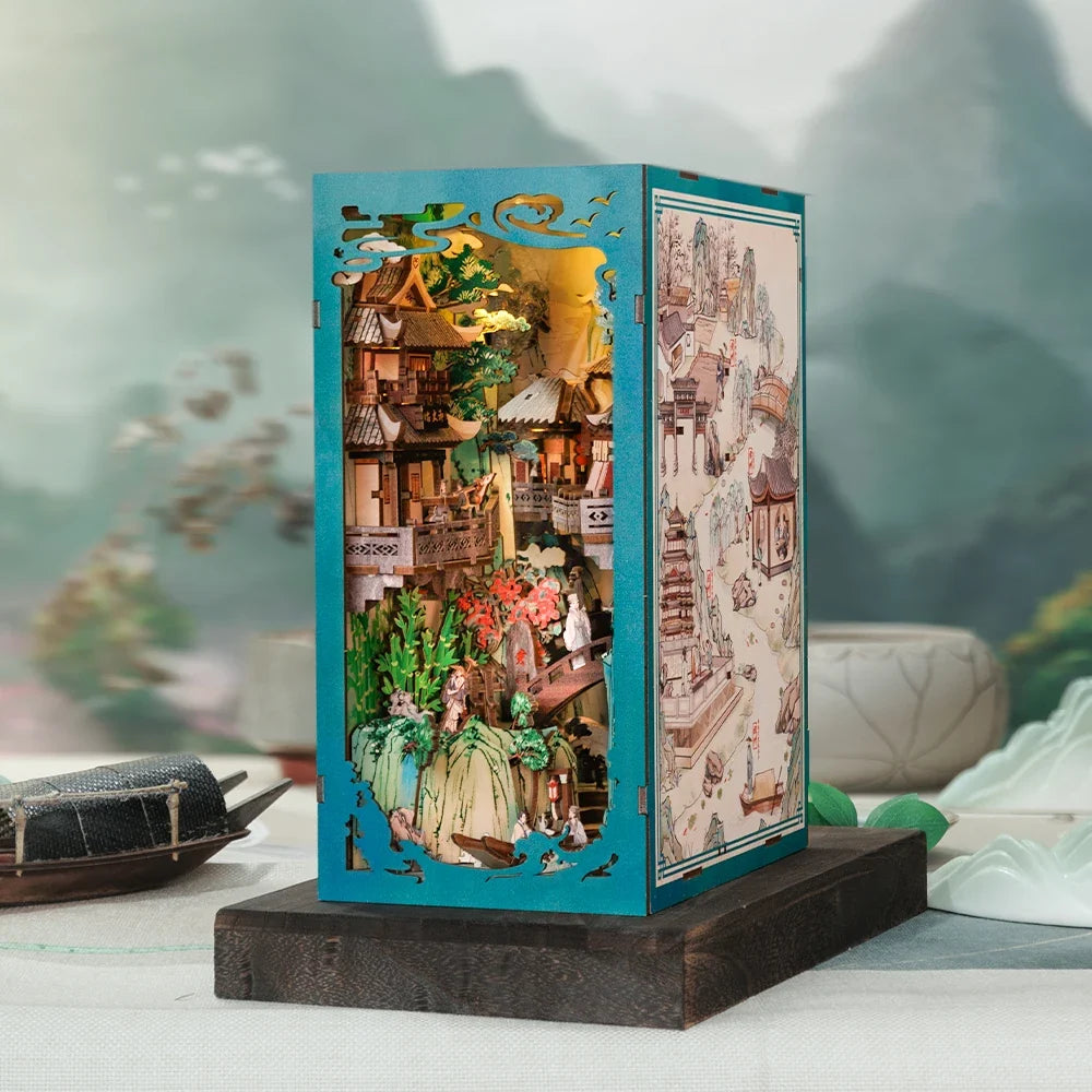 Book Antiquity Nook Doll House Kit with Touch Light 3D Puzzle Toy