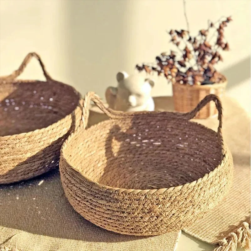 Cat Bed Organic Woven Nest With Seasonal Heating Pad And Washable Insert, Fall 2025 Cozy All Season Retreat