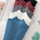 Flattering Stretchy Women Ribbed Sweater - Mock Neck, Knit