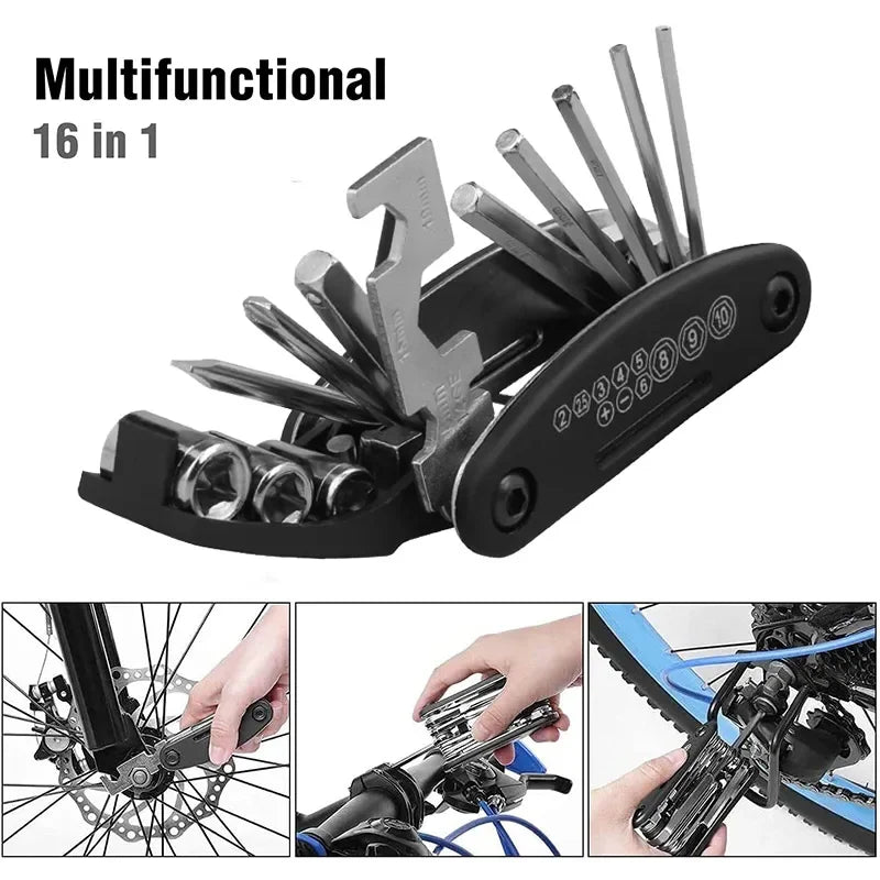 Household Tools Bicycle Repair Multi Device Kit with Screwdriver, Tire Levers & Wrenches