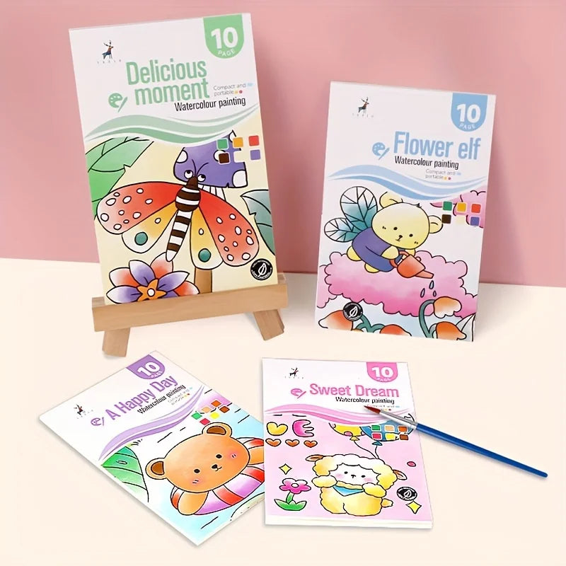 Painting Watercolor Book With Pen Self Contained Water Colors Art Kit For Kids Back To School 2025 Gift