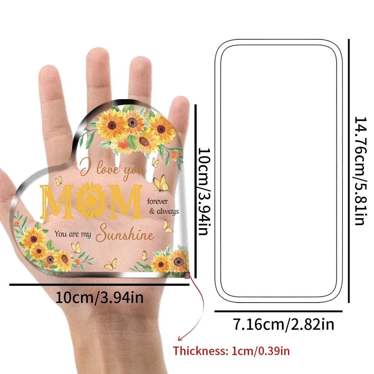 Mother's Day Gift Transparent Heart-shaped Decoration Plaque – Acrylic Heart Plaque