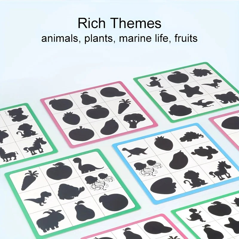 Montessori Wooden Shape Puzzle for Kids - Educational Animal and Fruit Matching Game