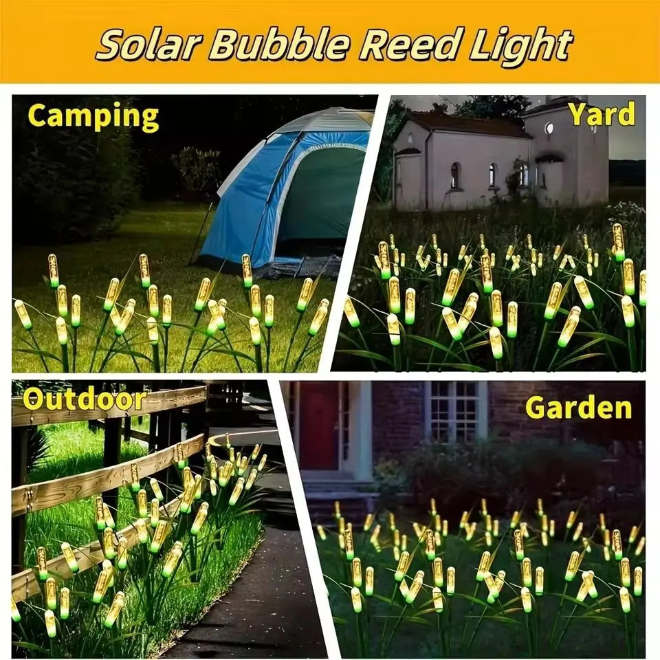 LED Solar Reed Garden Lights Plastic Outdoor Water-Resistant Swaying Pathway Lamps Summer 2026 Patio Decor
