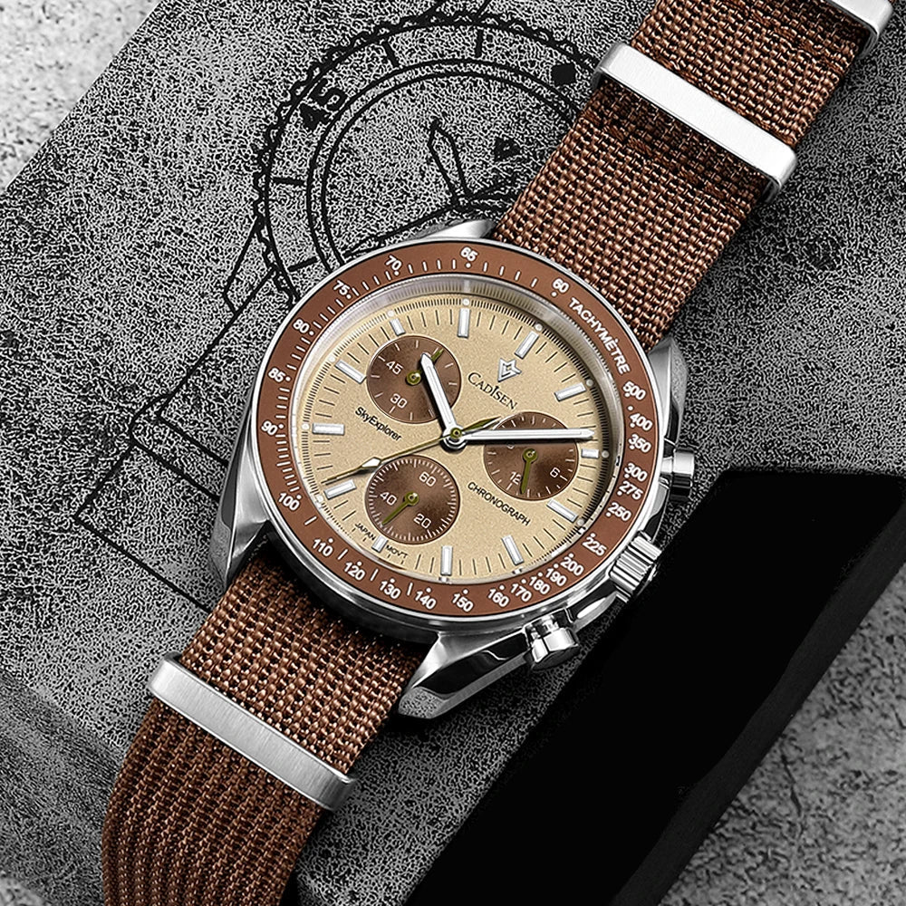 Chronograph Quartz Canvas Watch With Sapphire Crystal