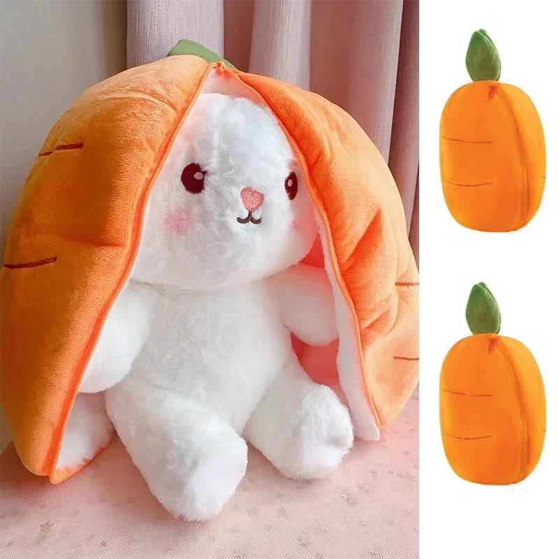 Bunny Plush 25cm Strawberry Carrot Transforming Toy Kids Birthday Gift Fall 2025 Cute Cuddly Surprise