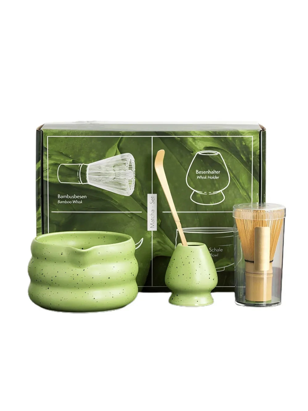 Matcha Kit Porcelain Bowl Whisk Spoon Stand Gift Japanese