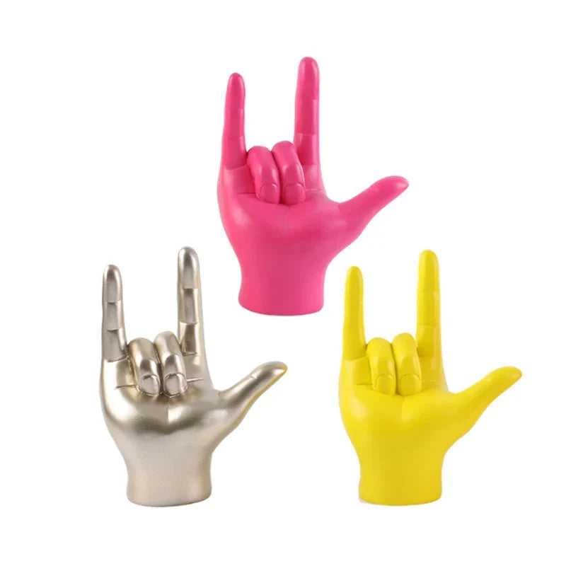 Sign Language Hand Statue 19.5cm Resin Figurine Household Decor Fall 2025 Meaningful Gift Desk Accent