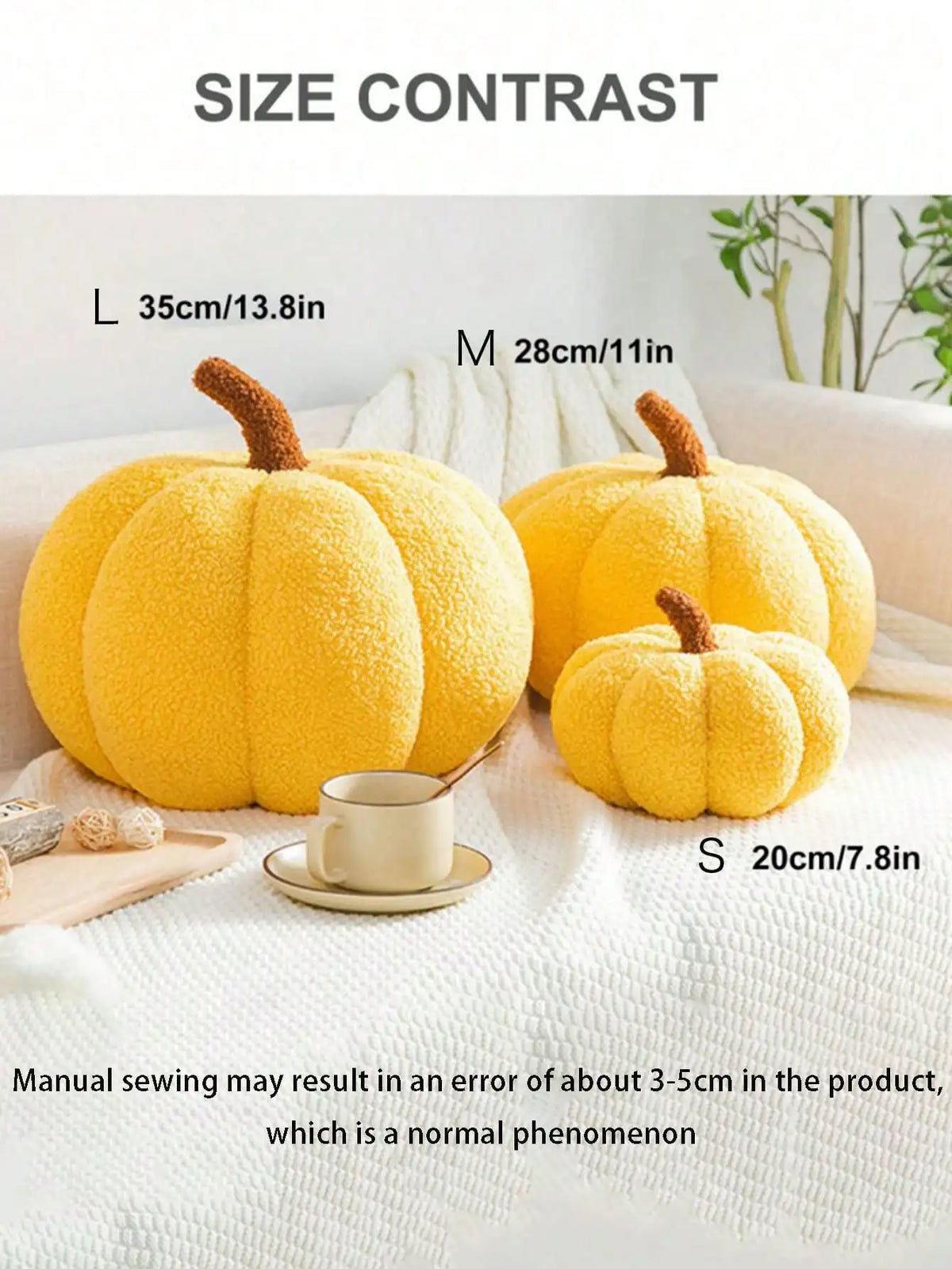 Cozy Sherpa & Boucle Throw Pillow for Fall & Halloween Household Decor, Ideal Gift for Kids and Babies – Plush Pumpkin Cushion
