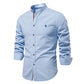 Long Cotton Sleeve Shirt for Men - Solid Color Casual Wear, High Quality