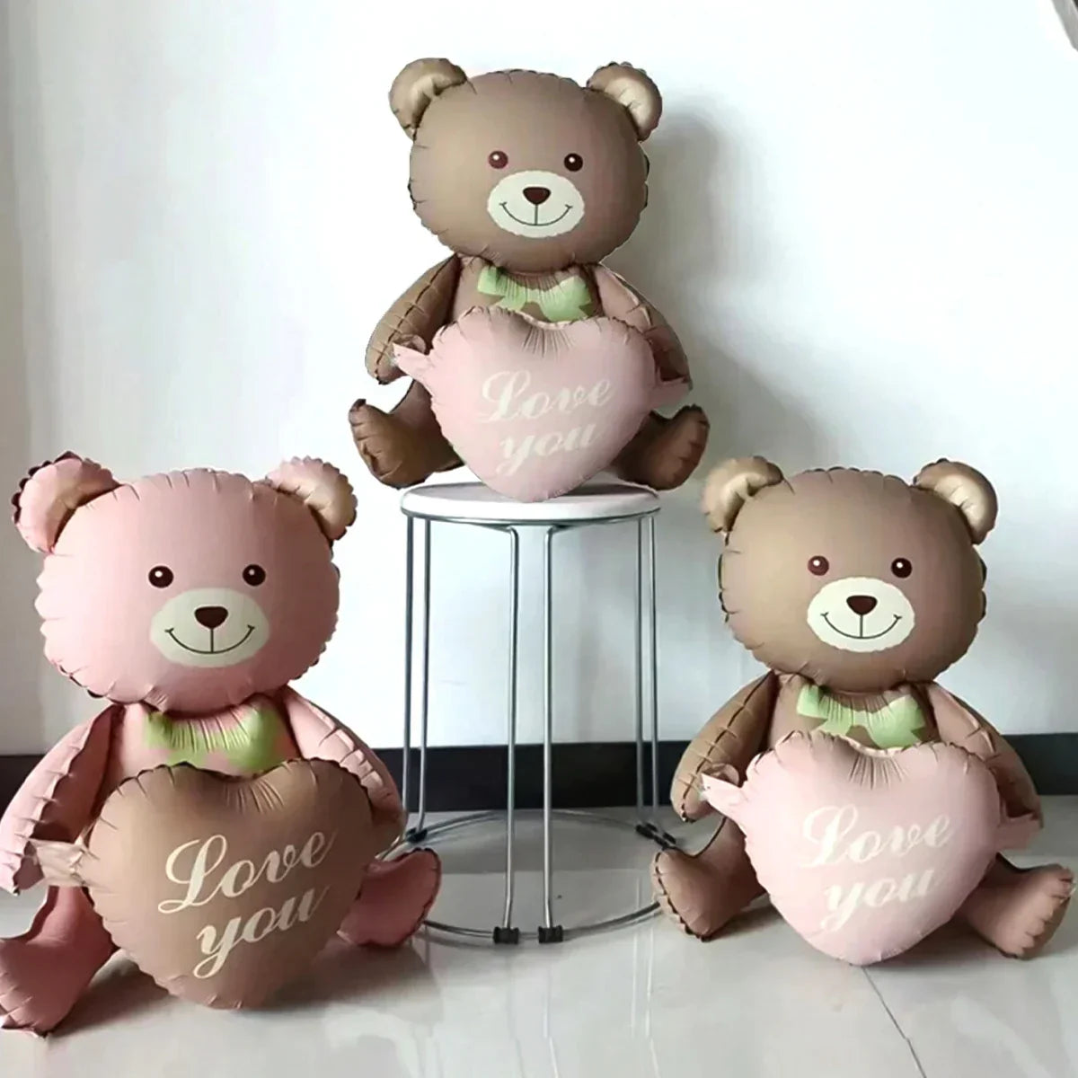 Bear 3D Balloon Foil Lying Cartoon Heart Design Birthday Party And Valentine Decor 2026 Gift