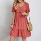 Casual Women's Summer Mini Dress, Lightweight V-Neck Polyester Dress for Beach and Casual Gatherings-4