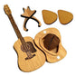 Organic Wood Guitar Pick Holder Case - Mini Acoustic Design for Musicians, Great Gift Idea