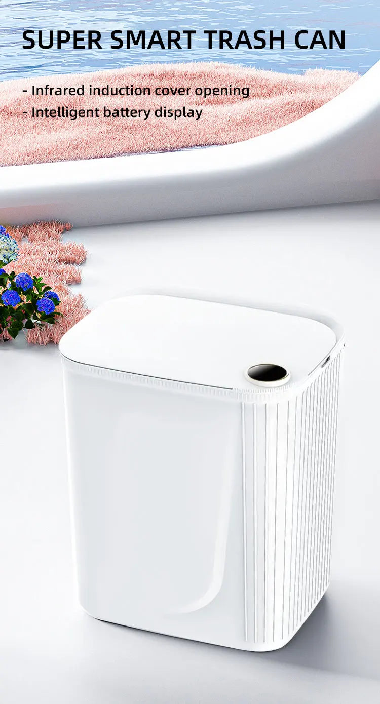 Smart Sensor Trash Can 20L Type C Battery-Powered Bathroom