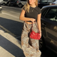 Wide Leg Leopard Print Pants for Women, High Waist Comfortable Trousers for Casual and Chic Occasions-2