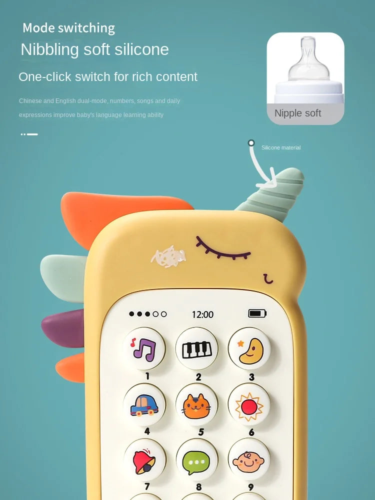 Baby Musical Phone Toy with Teether - Early Learning Sound Telephone for Infants, Ideal Kids Gift for Sleep and Play