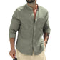 Variant image for Men's Linen Shirt - Breathable Casual and Formal Dress Shirt in White, Blue, Grey, Regular Fit, Soft Comfortable Fabric-13