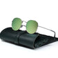 Round Retro Sunglasses for Men/Women Deluxe UV400 Metal Vintage Eyewear No Leather Case