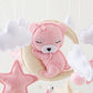 Crib Wooden Mobile Felt Bear Musical Newborn Sensory Toys