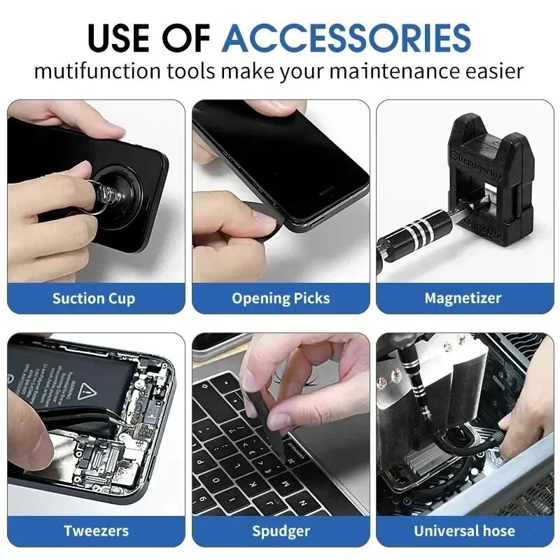 Motor-Driven Screwdriver Kit 115/117-In-1 - Multifunction Device Kit For Household PC And Phone Repair DIY Gift Idea