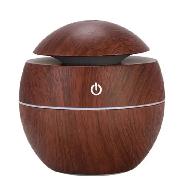 USB Ultrasonic Cool Mist Sprayer Aroma Diffuser Mini Wood Grain Humidifier for Household Use