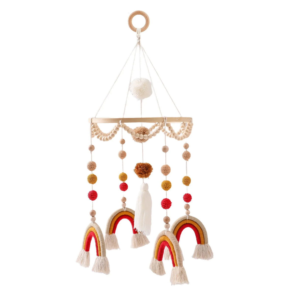 Mobile Baby Wooden Crib Hanging Toy Newborn Nursery Fall 2025 Soothing Music Developmental Gift
