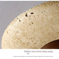Travertine Japandi Ceiling Light Wood Cap Round Mid Century Lamp