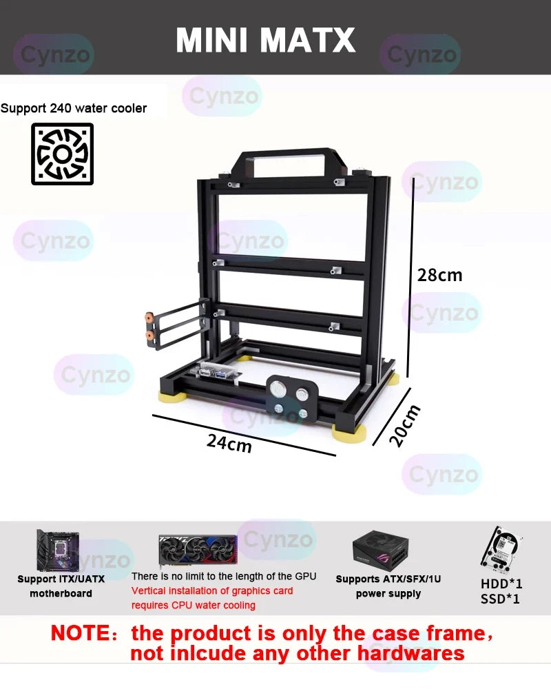 Frame Open ATX PC Case Rack Modular Water Air Cooling